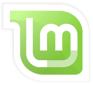 Logotipo de Linux Mint, mostrando una representación de una hoja de menta con las letras "Lm" en su interior.