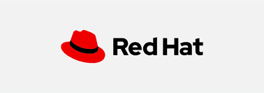Logotipo de Red Hat, mostrando un sombrero rojo y el texto "Red Hat" en negro.