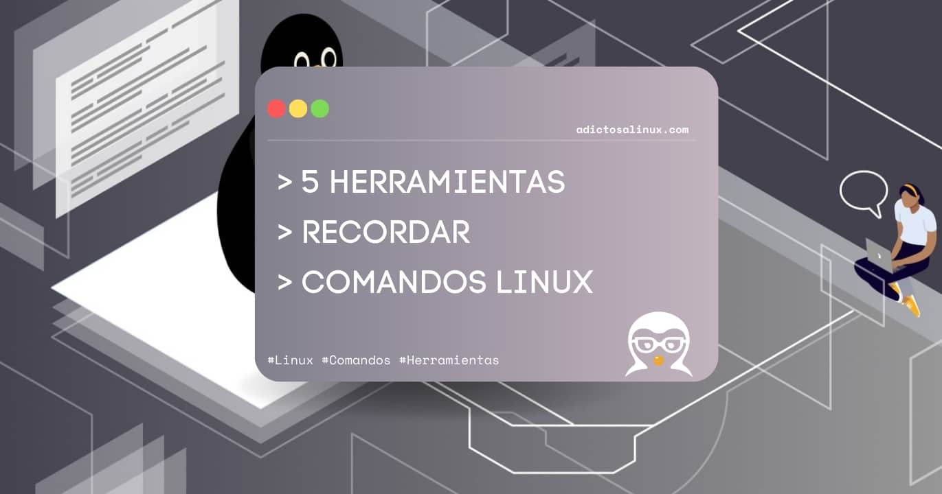 Infografía que presenta 5 herramientas para recordar comandos de Linux. Ideal para usuarios Linux que buscan mejorar su productividad.