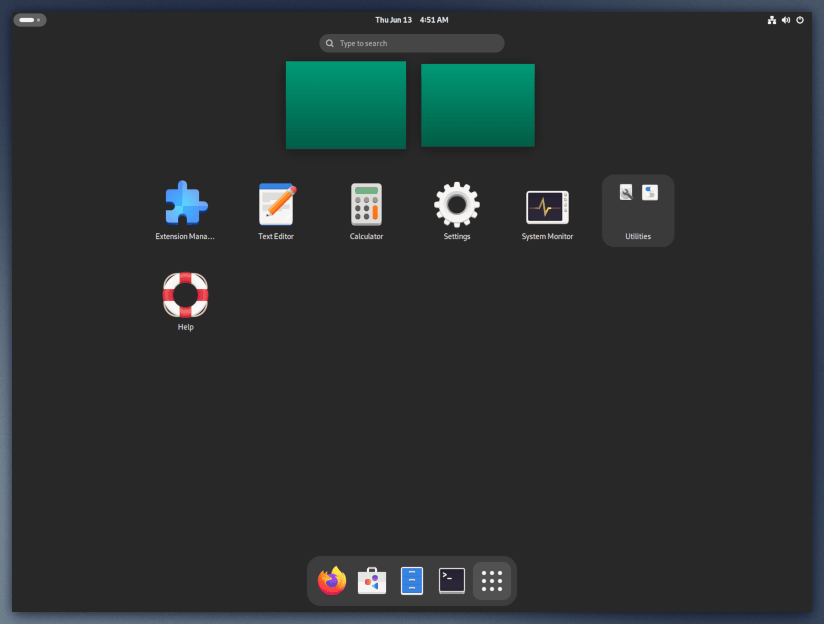 Escritorio limpio y moderno de openSUSE Aeon, un ejemplo de la estabilidad y seguridad que ofrece un Linux inmutable.